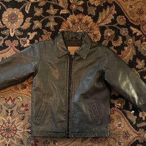 GAP vintage Kids Black fine Leather Jacket